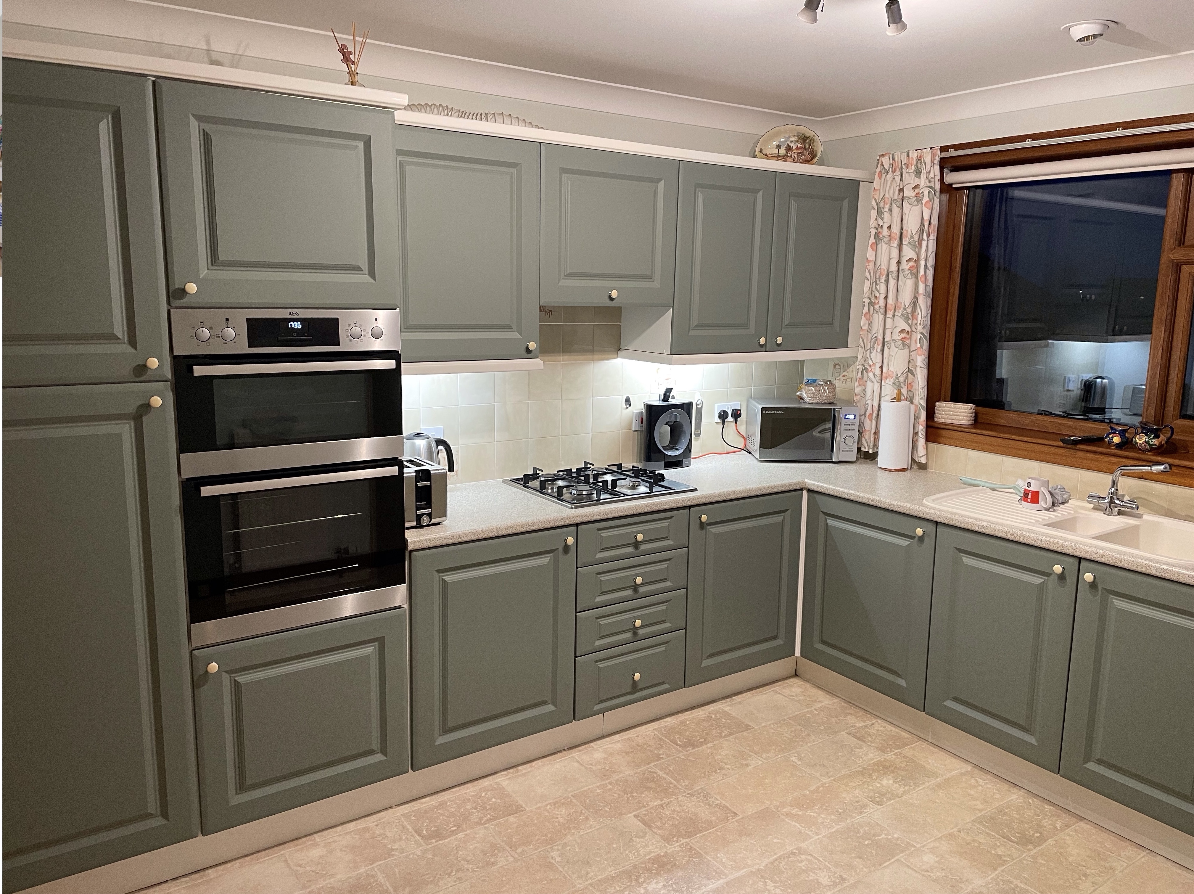 Real Customer Kitchen with Matt Sage Green York Doors
